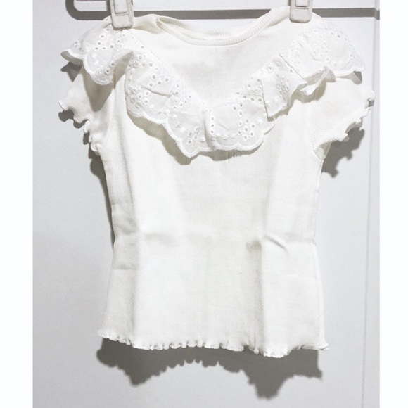Zara Kids Swiss Embroidered Ruffle Shirt NWT - Picture 4 of 5